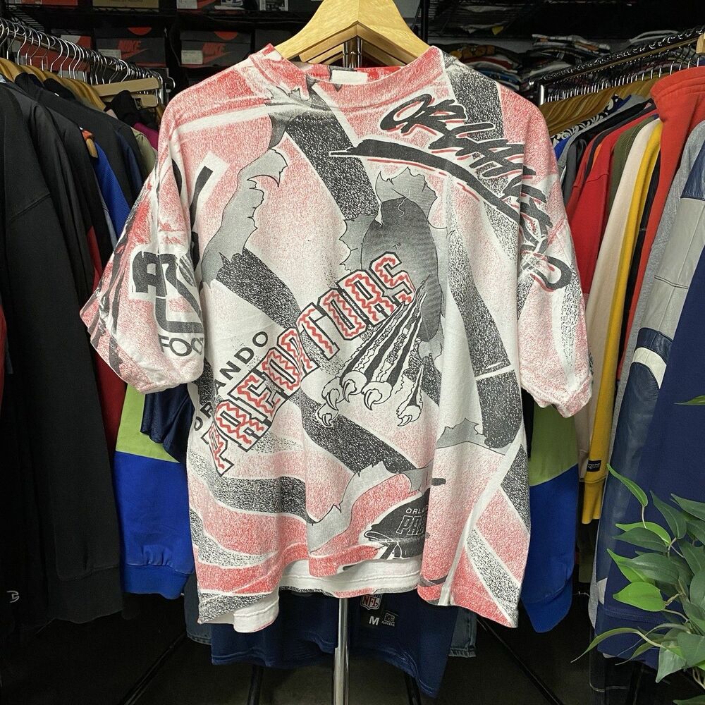 Vintage 90s Orlando Predators Arena Football All Over Print T-Shirt Men Size XL
